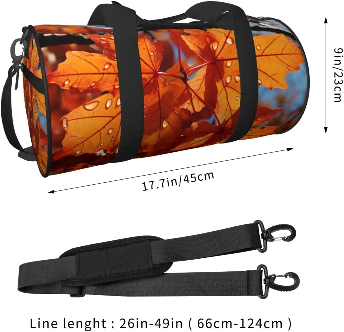 Travel Duffel Bag Fall Maple Leafs Weekender Overnight Bag For Men Women Large Capacity Sports Gym Bag Canvas Carry On Tote Bags For Travel Yoga