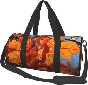 Travel Duffel Bag Fall Maple Leafs Weekender Overnight Bag For Men Women Large Capacity Sports Gym Bag Canvas Carry On Tote Bags For Travel Yoga