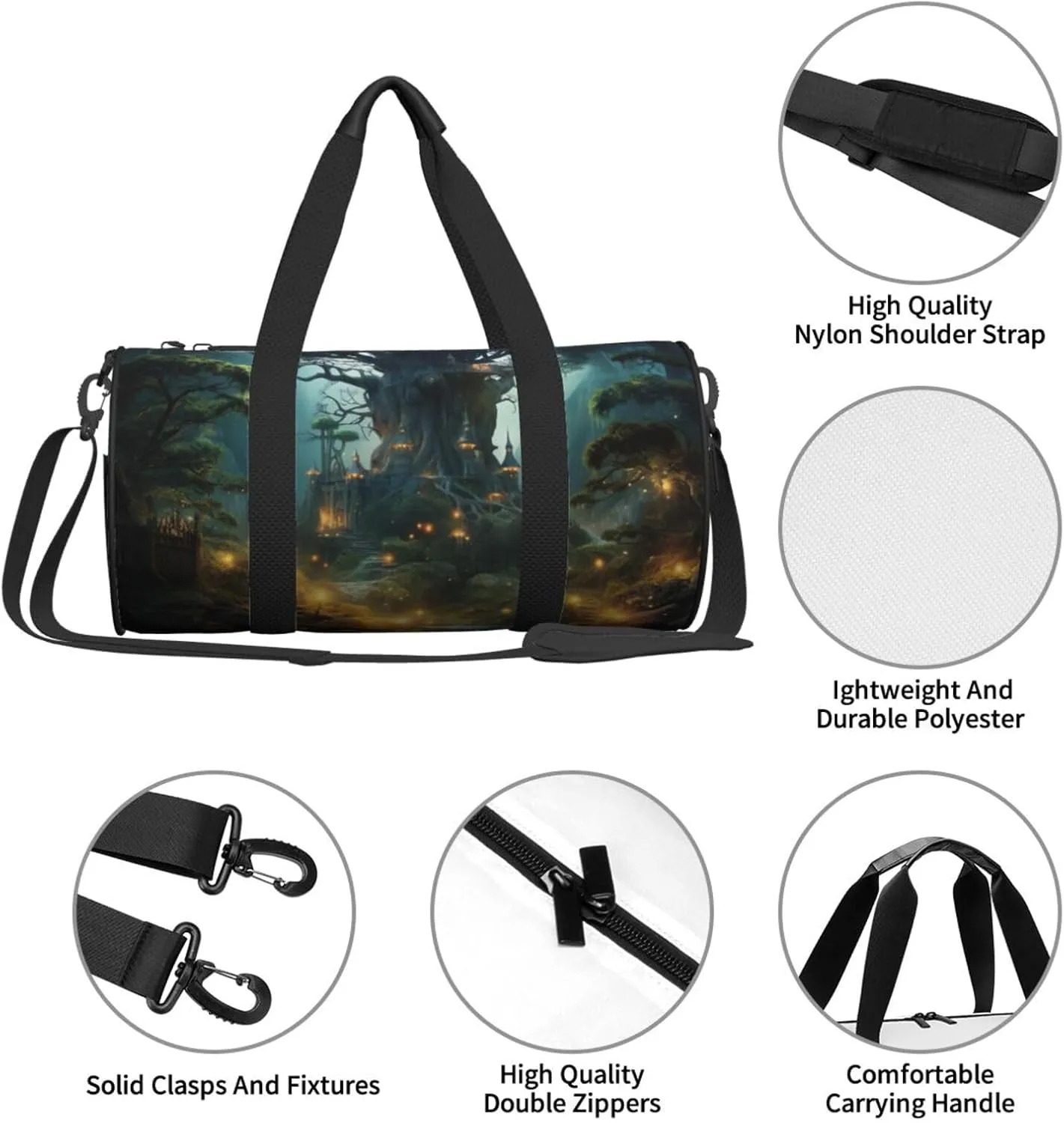 Travel Duffel Bag Fantasy Weekender Overnight Bag For Men Women Large Capacity Sports Gym Bag Canvas Carry On Tote Bags For Travel Yoga