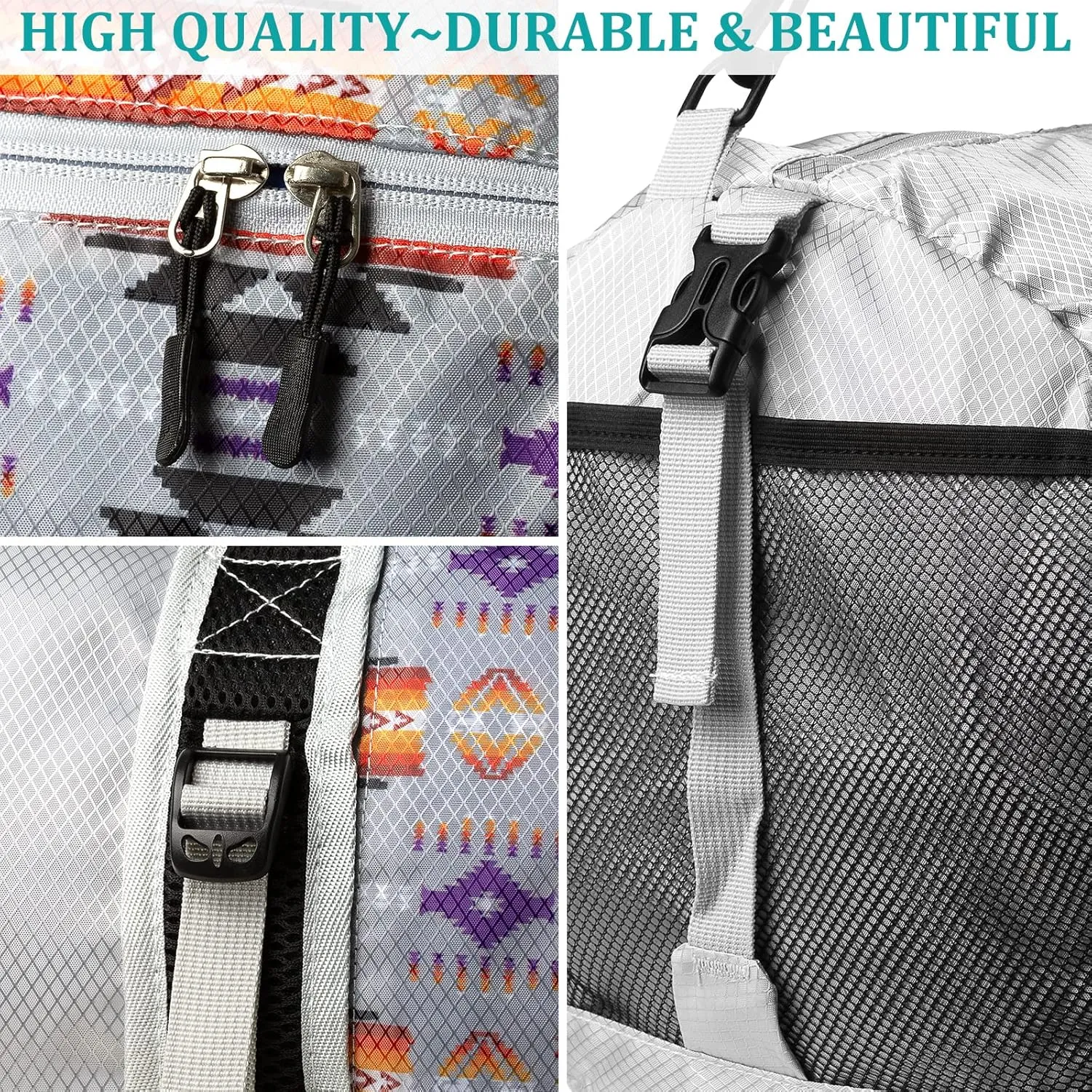 Travel Duffel Bag for Women Men, Lightweight Packable Duffle Bag for Gym, with Pocket and Adjustable Strap for Camping Travel Gear