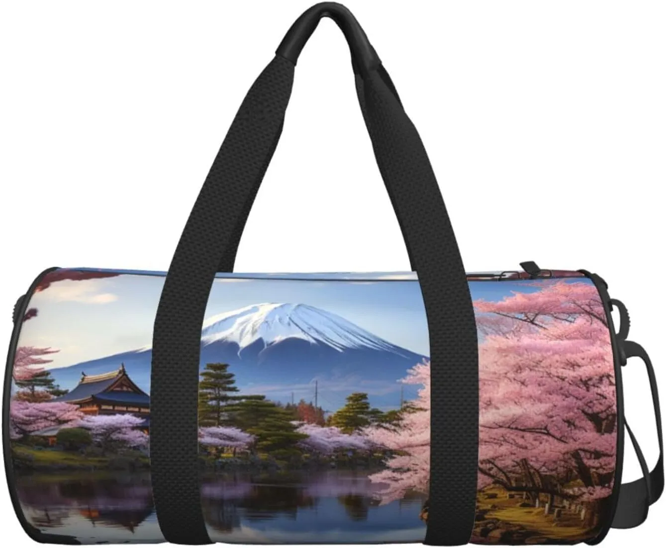 Travel Duffel Bag Mount Fuji Cherry Blossom Trees Weekender Overnight Bag For Men Women Large Capacity Sports Gym Bag Canvas Carry On Tote Bags For Travel Yoga