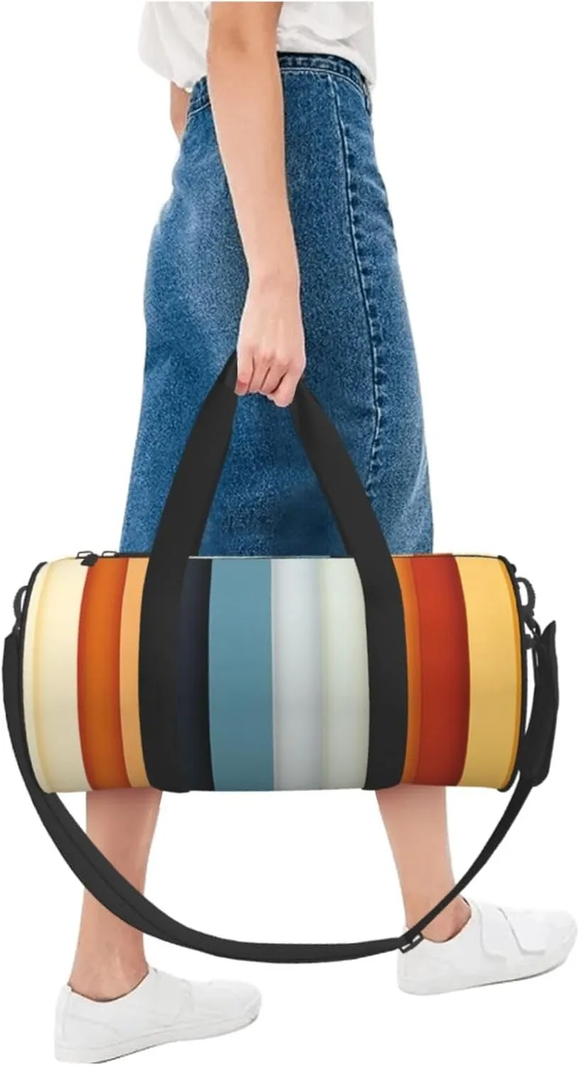 Travel Duffel Bag Stripe Arrangement Weekender Overnight Bag For Men Women Large Capacity Sports Gym Bag Canvas Carry On Tote Bags For Travel Yoga