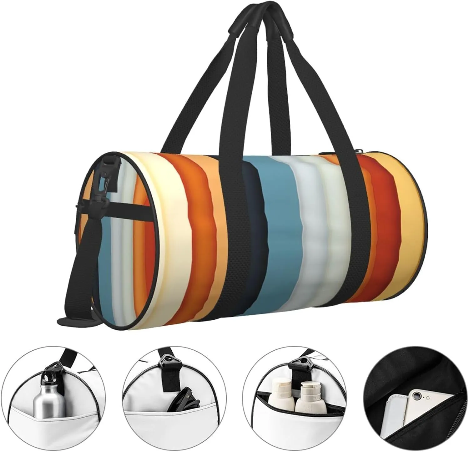 Travel Duffel Bag Stripe Arrangement Weekender Overnight Bag For Men Women Large Capacity Sports Gym Bag Canvas Carry On Tote Bags For Travel Yoga