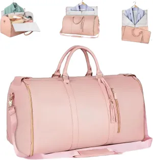 Travel Duffel Bag,Luxmega Travel Bag, Collapsible Duffle Bag with Shoe Pouch for Men Women (Pink)