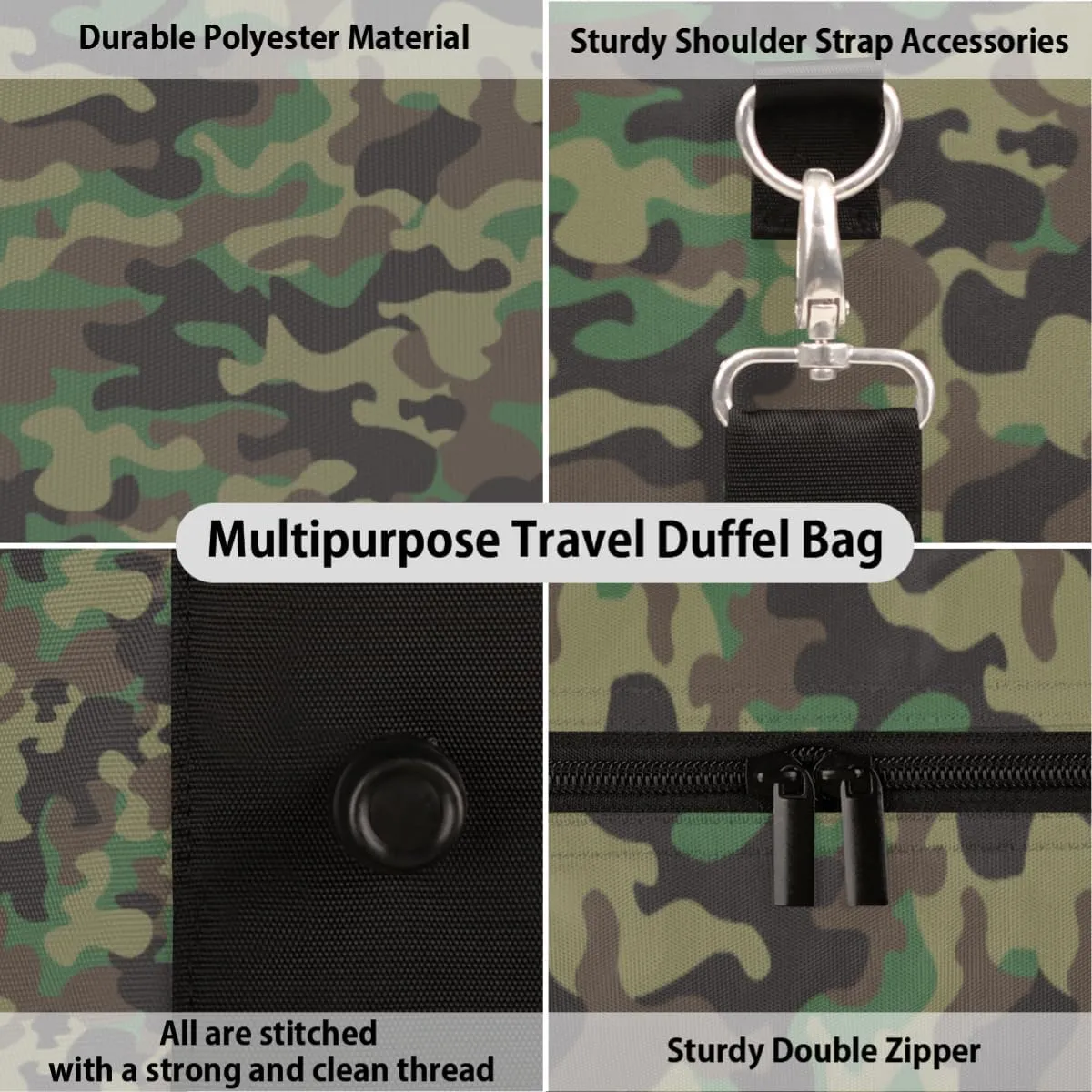 Travel Duffle Bag Women, Camouflage Military Camo Gym Bag Sports Bag,Army Lightweight Waterproof Foldable Overnight Bag, Carry on Shoulder Tote Bags for Hospital Maternity Mommy Gym