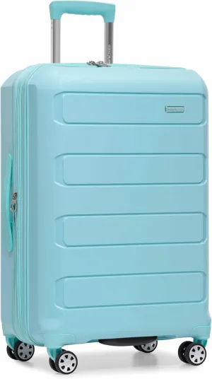 Traveler's Choice Pagosa Indestructible Hardshell Expandable Spinner Luggage, Baby Blue, Check-in Only