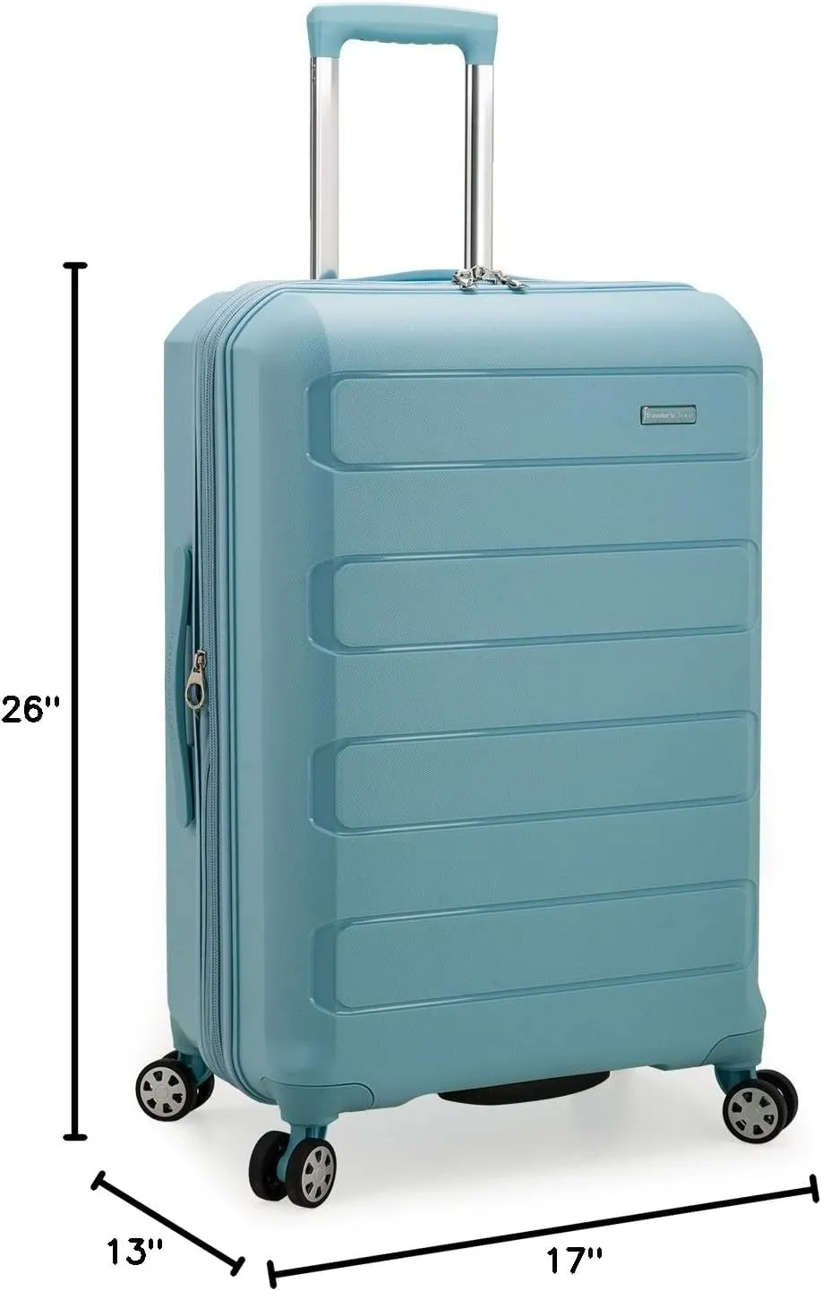 Traveler's Choice Pagosa Indestructible Hardshell Expandable Spinner Luggage, Baby Blue, Check-in Only