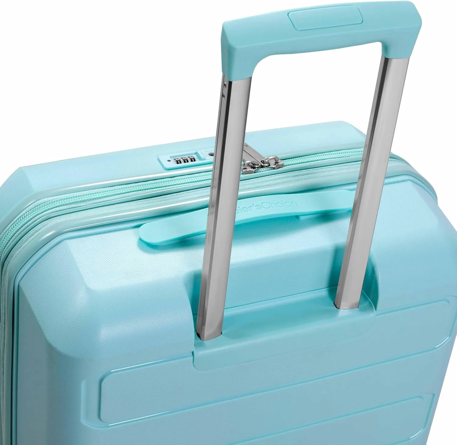 Traveler's Choice Pagosa Indestructible Hardshell Expandable Spinner Luggage, Baby Blue, Check-in Only