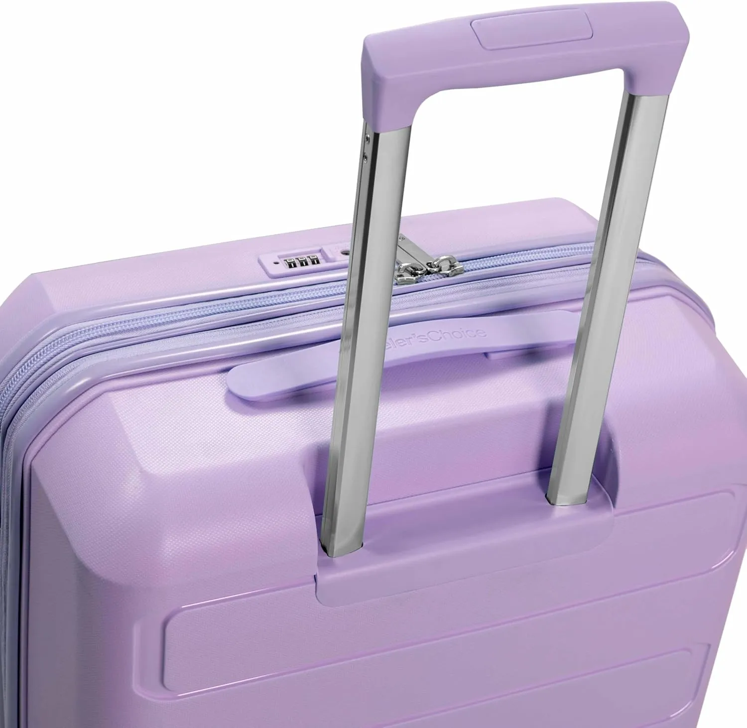 Traveler's Choice Pagosa Indestructible Hardshell Expandable Spinner Luggage, Lavender, Check-in Only