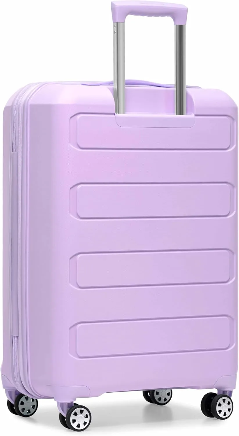Traveler's Choice Pagosa Indestructible Hardshell Expandable Spinner Luggage, Lavender, Check-in Only