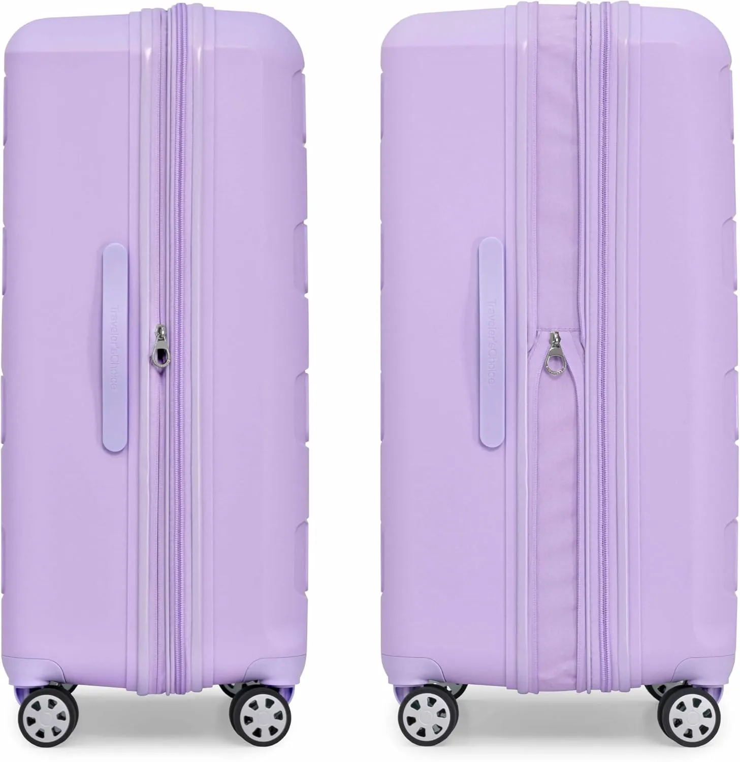 Traveler's Choice Pagosa Indestructible Hardshell Expandable Spinner Luggage, Lavender, Check-in Only
