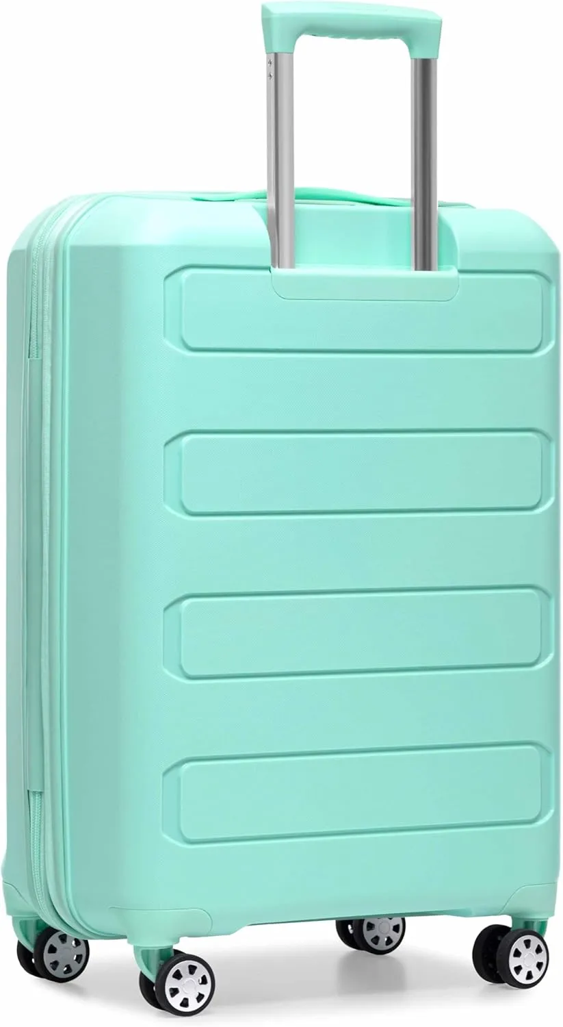 Traveler's Choice Pagosa Indestructible Hardshell Expandable Spinner Luggage, Mint, Check-in Only