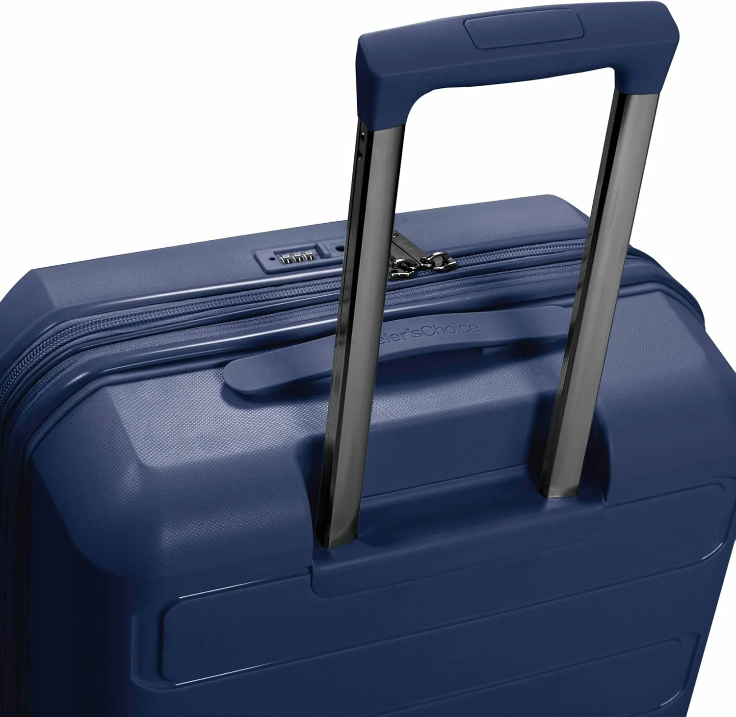 Traveler's Choice Pagosa Indestructible Hardshell Expandable Spinner Luggage, Navy, Check-in Only