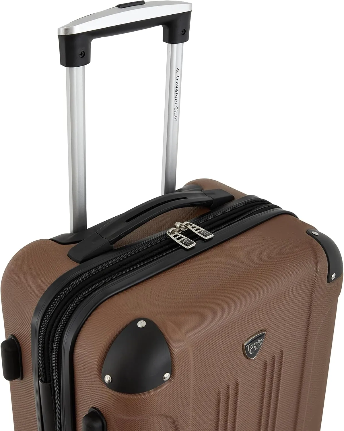 Travelers Club Chicago Hardside Expandable Spinner Luggage, Rum Caramel, 20" Carry-On