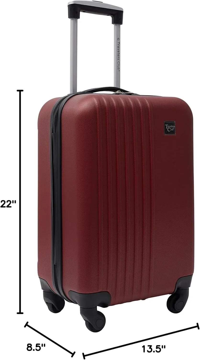 Travelers Club Cosmo Hardside Spinner Luggage, Rhubarb Red, Carry-On 20-Inch