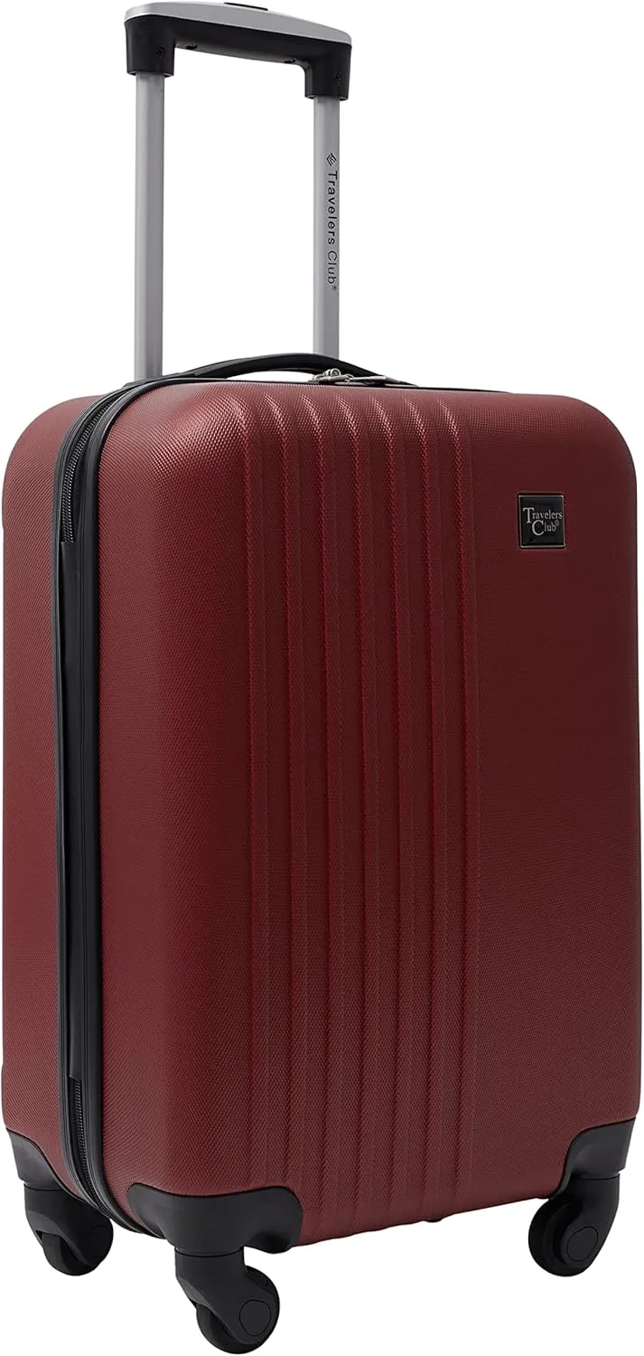 Travelers Club Cosmo Hardside Spinner Luggage, Rhubarb Red, Carry-On 20-Inch