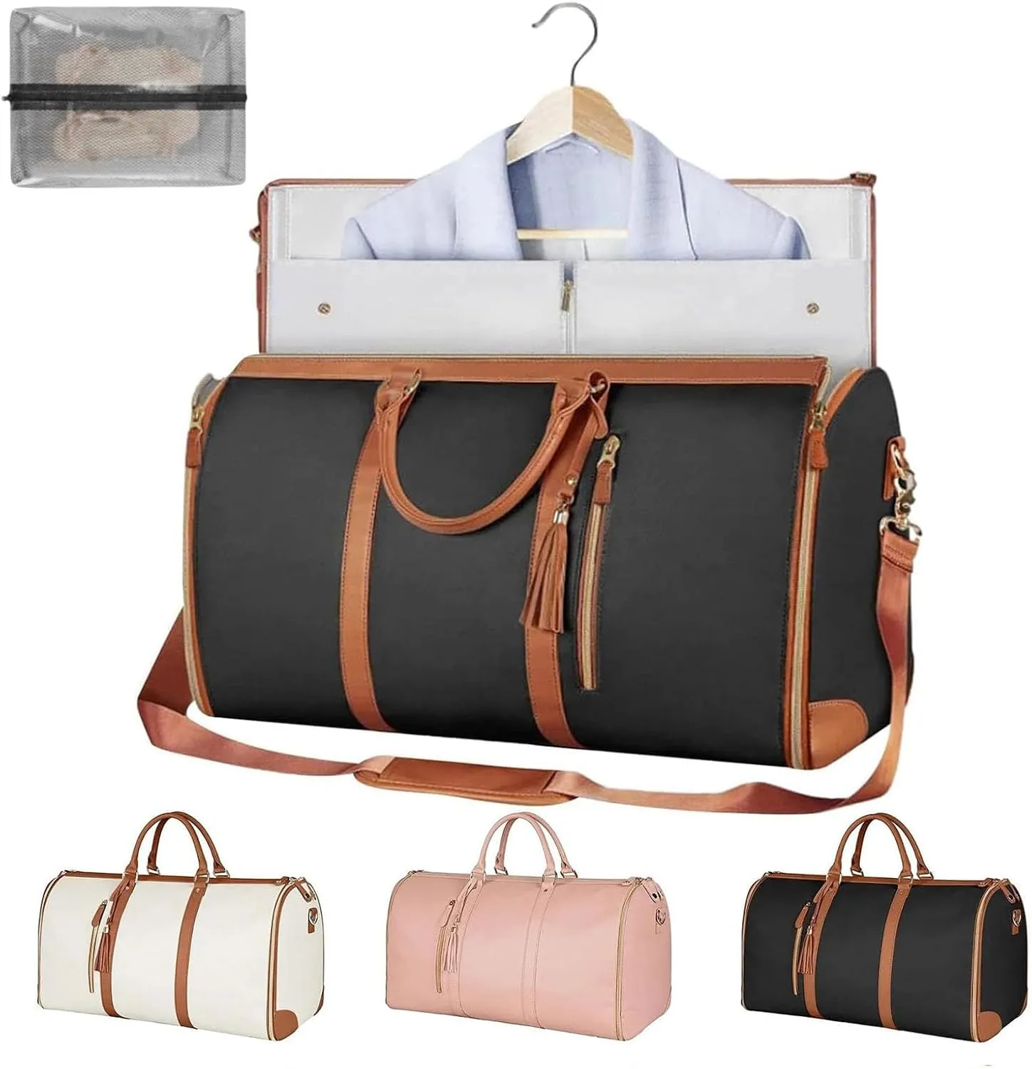 Travelher Foldable Clothing Bag, Multi-function Emmafy Garment Bag, Luhxe Travel Bag Garment Bag Perfect for Carry On/Garment Bag All In One (Black)