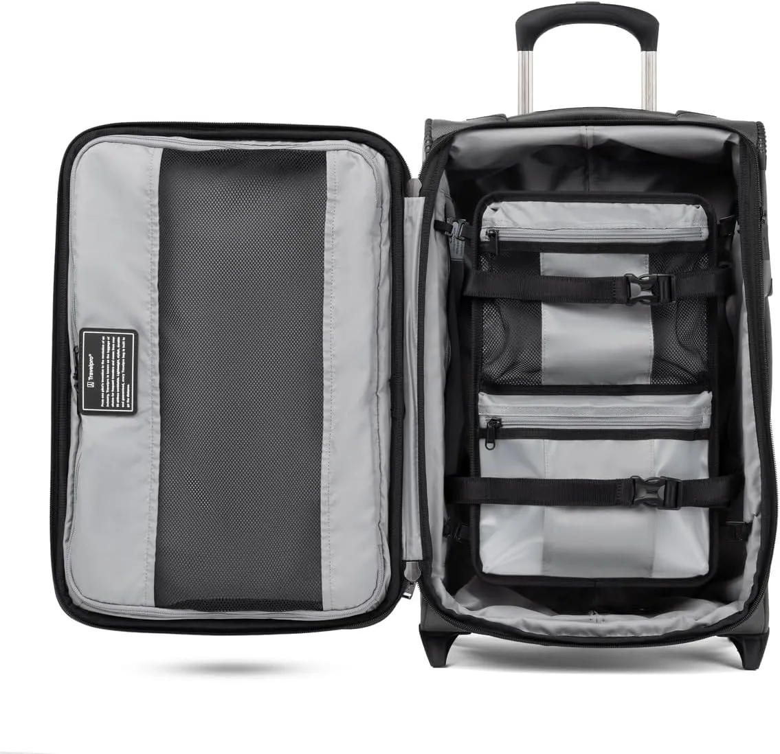 Travelpro Crew Classic Lightweight Softside Expandable Carry on Luggage, 2 Wheel Upright Rollaboard Suitcase, Men and Women, Carry On 22-Inch, Titanium Grey