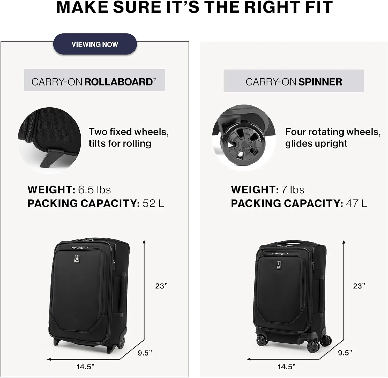 Travelpro Crew Classic Lightweight Softside Expandable Carry on Luggage, 2 Wheel Upright Rollaboard Suitcase, Men and Women, Carry On 22-Inch, Titanium Grey