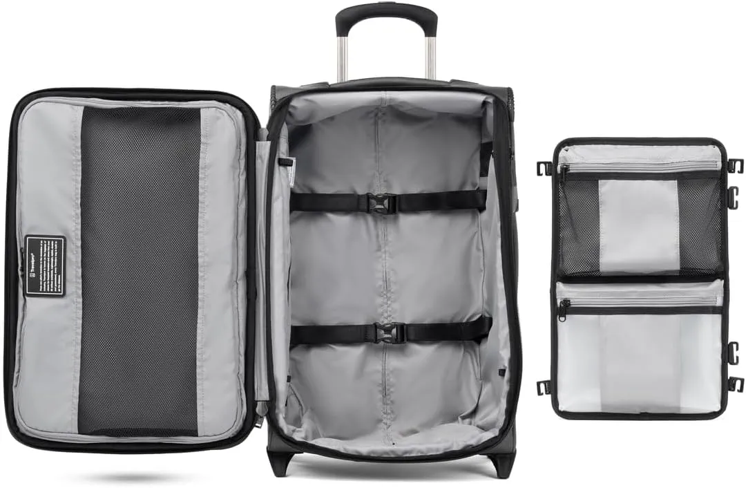 Travelpro Crew Classic Lightweight Softside Expandable Carry on Luggage, 2 Wheel Upright Rollaboard Suitcase, Men and Women, Carry On 22-Inch, Titanium Grey