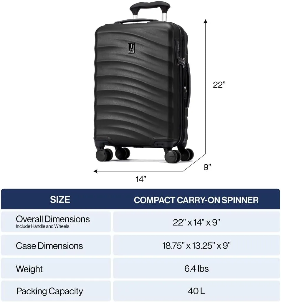 Travelpro Maxlite Air V2 Hardside Expandable Carry on Luggage, 8 Spinner Wheels, Lightweight Hard Shell Suitcase, TSA lock, Slate Green, Compact Carry On 20-Inch