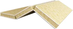 Tri-Fold Dolding Memory, Natural Coconut Palm Portable Bed Pads, Folding Camping Cots Floor Mats, Washable, for Travel and Guest Mat (Color : Gold, Size : 180 * 200cm)