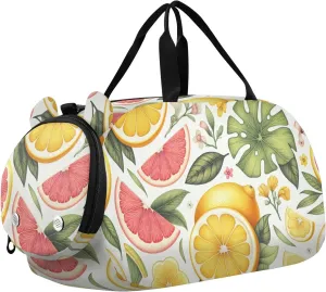 Tropical Juicy Fruit Duffle Bag for Girl, Sports Duffle Gym Bags with Shoe Compartment, Personalized Overnight Bag Travel Weekender for Kids