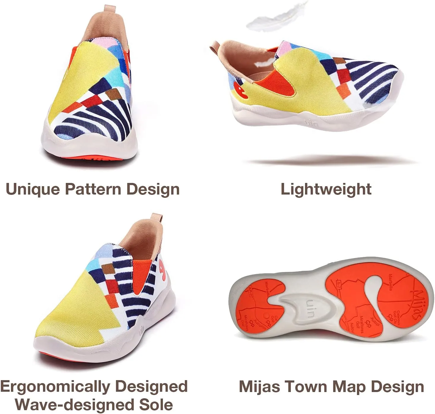 UIN Men's Fashion Sneakers Lightweight Walking Casual Slip Ons Comfortable Art Painted Athletic Travel Shoes Mijas Eye of Exploration