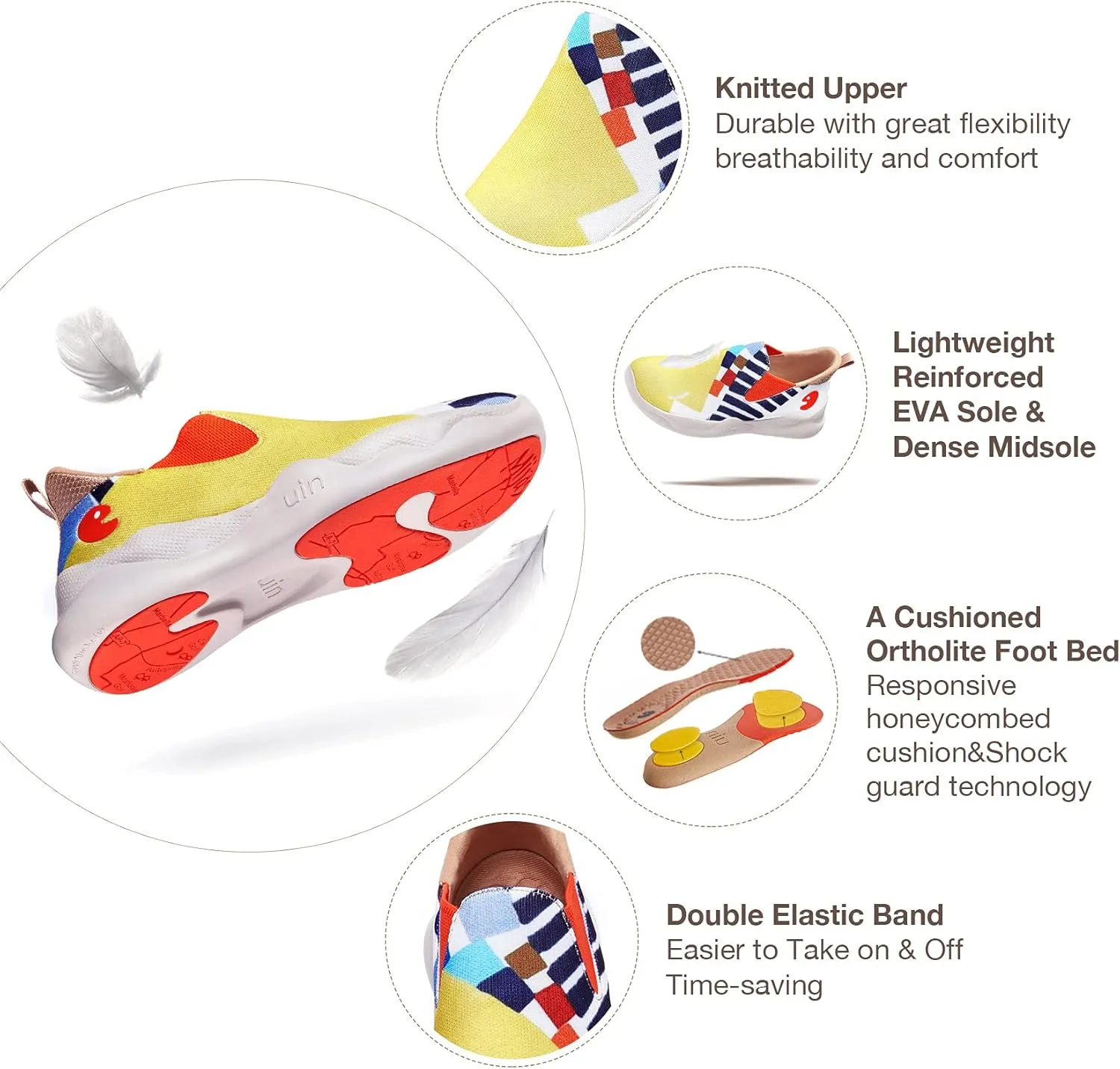 UIN Men's Fashion Sneakers Lightweight Walking Casual Slip Ons Comfortable Art Painted Athletic Travel Shoes Mijas Eye of Exploration