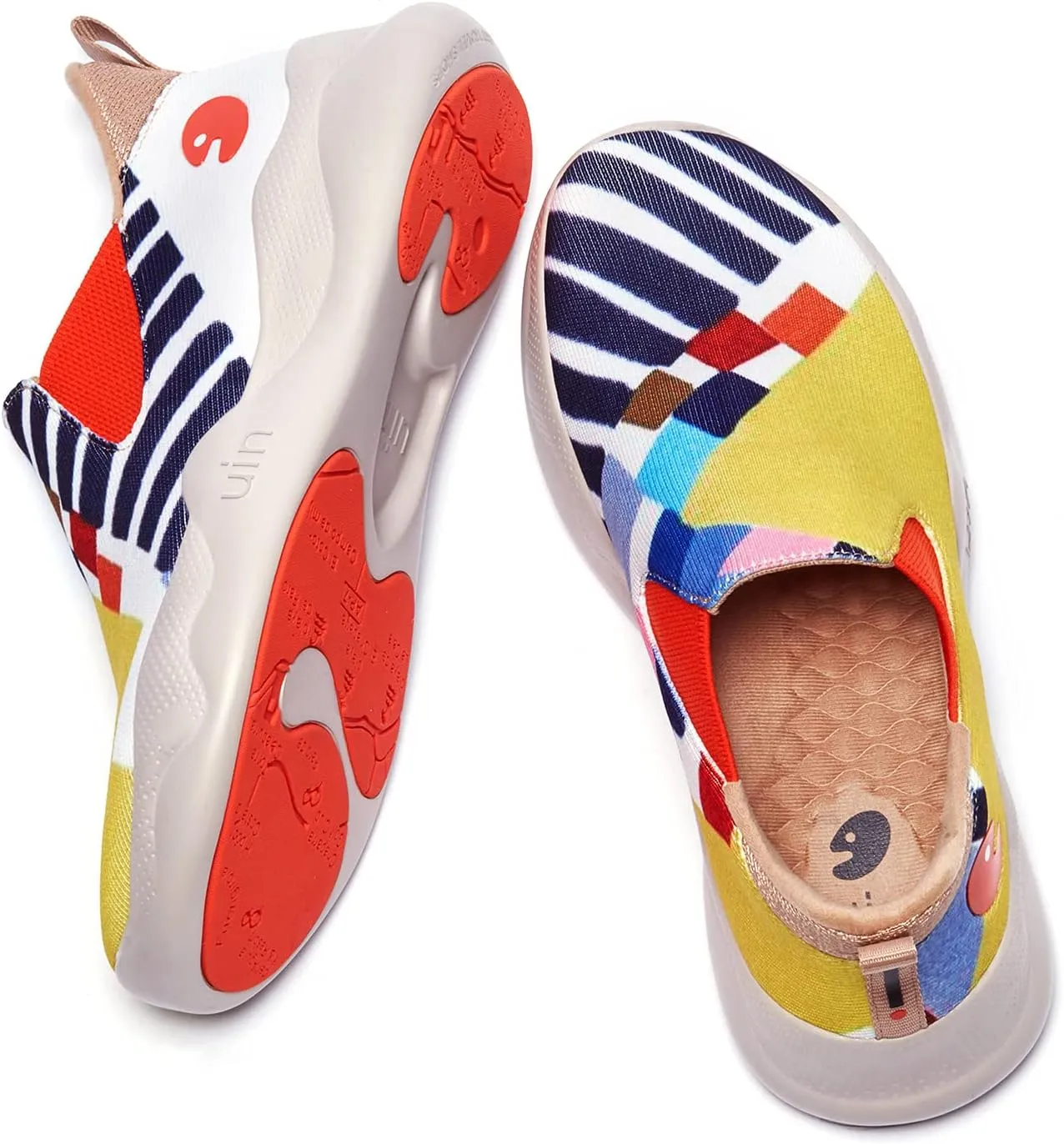 UIN Men's Fashion Sneakers Lightweight Walking Casual Slip Ons Comfortable Art Painted Athletic Travel Shoes Mijas Eye of Exploration