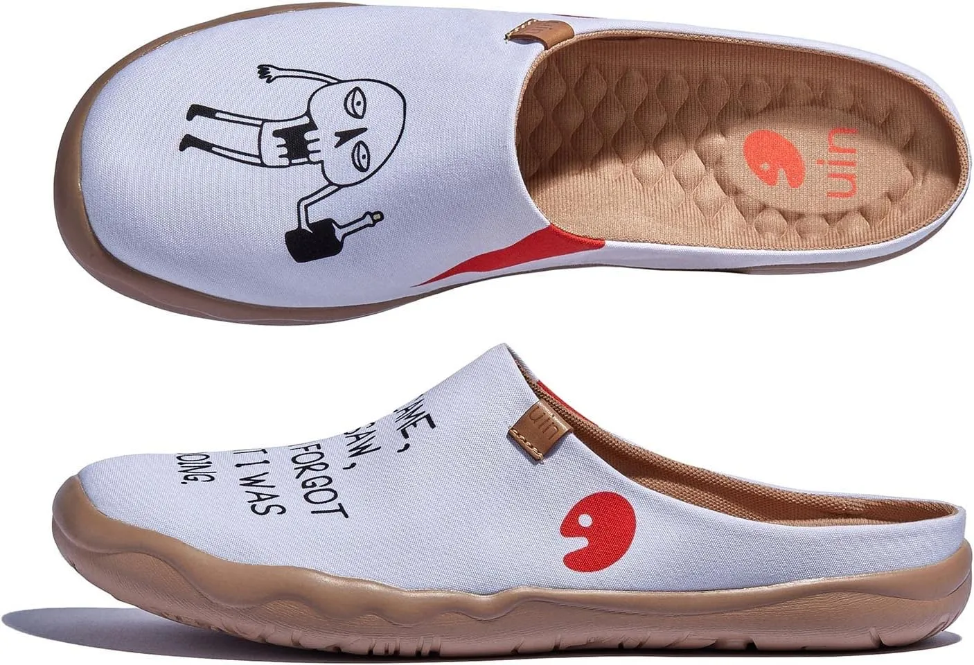 UIN Men's Painted Slipper Lightweight Comfort Mules Walking Casual Household Slip Ons Art Travel Shoes Malaga