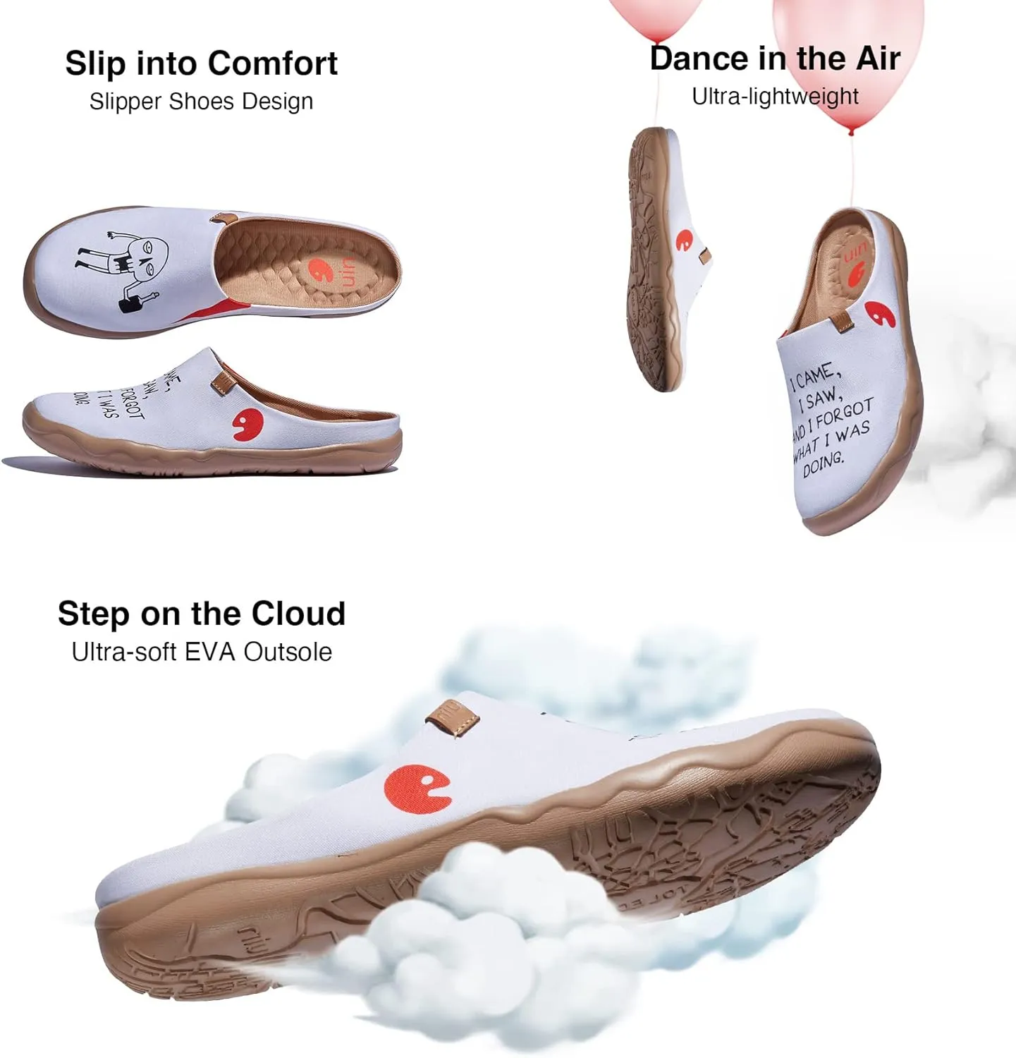 UIN Men's Painted Slipper Lightweight Comfort Mules Walking Casual Household Slip Ons Art Travel Shoes Malaga