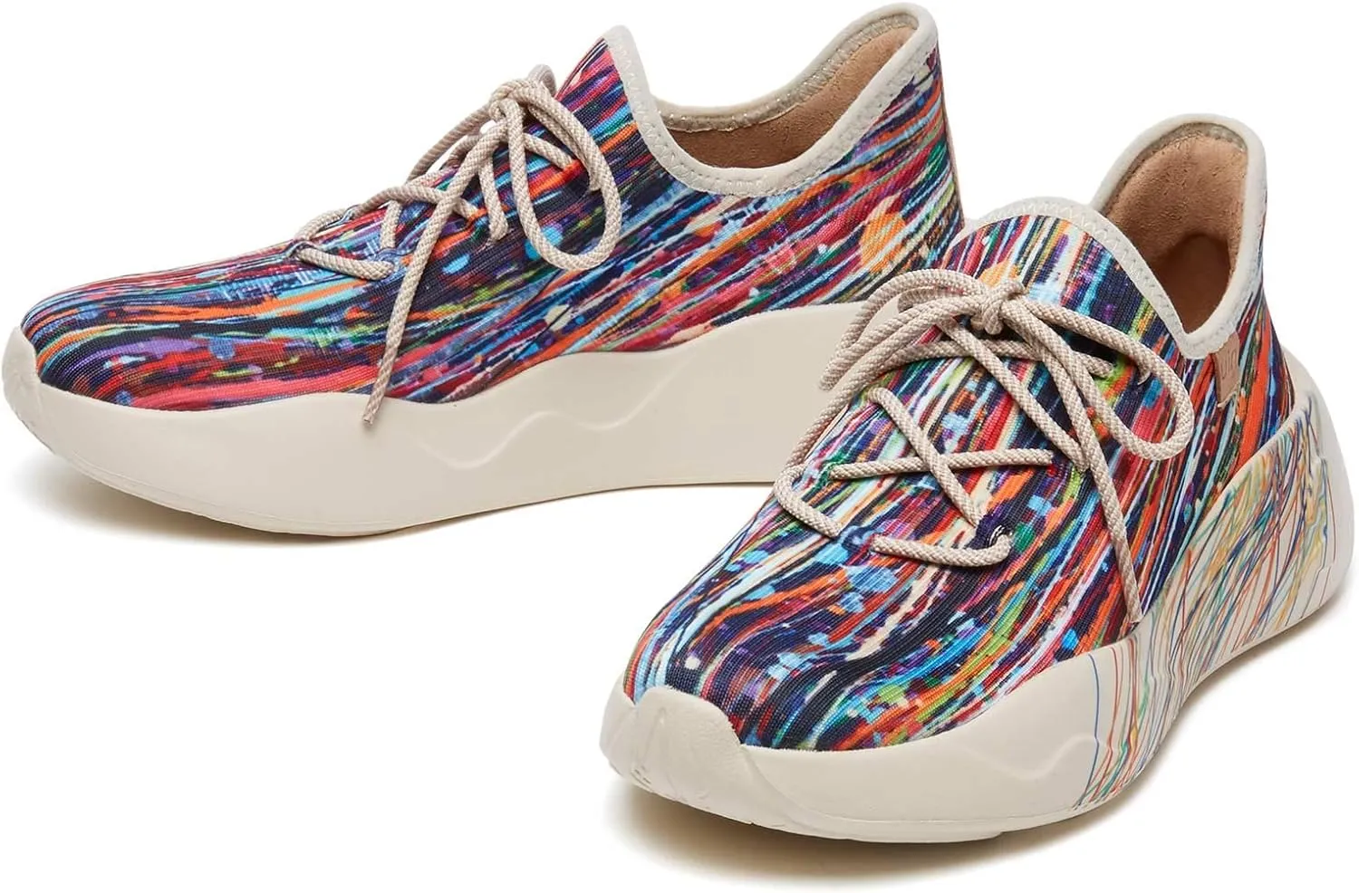 UIN Women's Fashion Sneakers Lightweight Walking Casual Slip Ons Comfortable Art Painted Athletic Travel Shoes