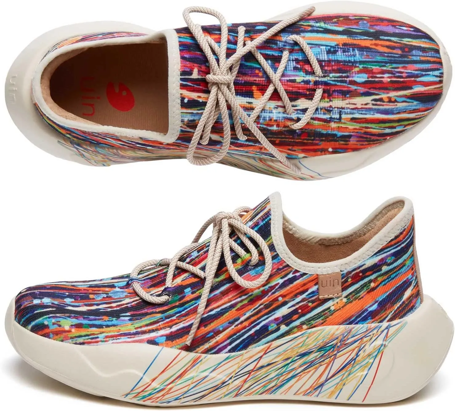 UIN Women's Fashion Sneakers Lightweight Walking Casual Slip Ons Comfortable Art Painted Athletic Travel Shoes