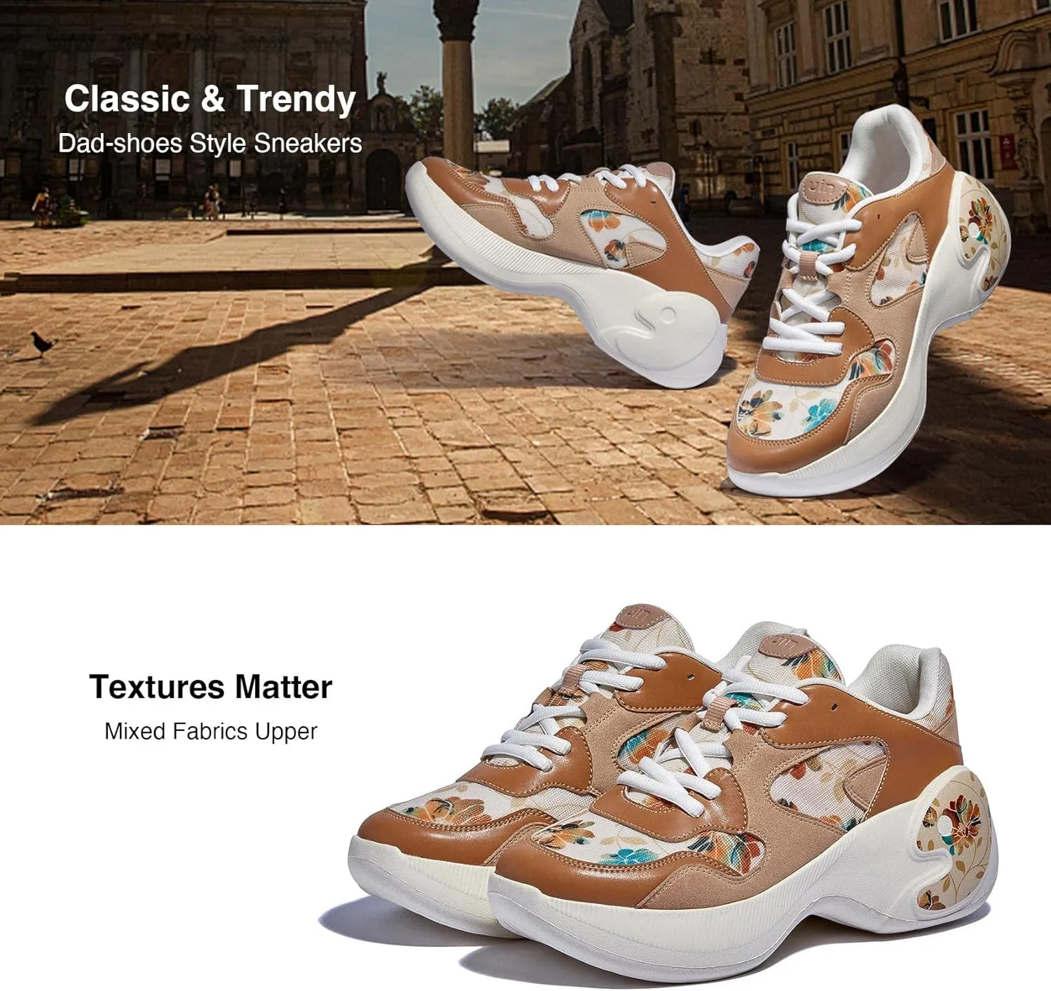 UIN Women's Travel Walking Shoes Art Painted Slip Ons Casual Lightweight Comfortable Chunky Fashion Sneaker Zaragoza Series