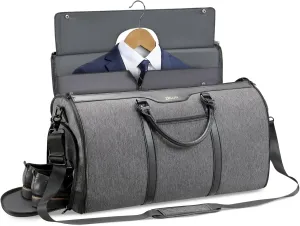 Ultimate 3-in-1 Garment Duffel Bag – Wrinkle-Free, Spacious 50L Capacity, Waterproof, Ideal for Business Trips & Weekend Getaways (Grey)