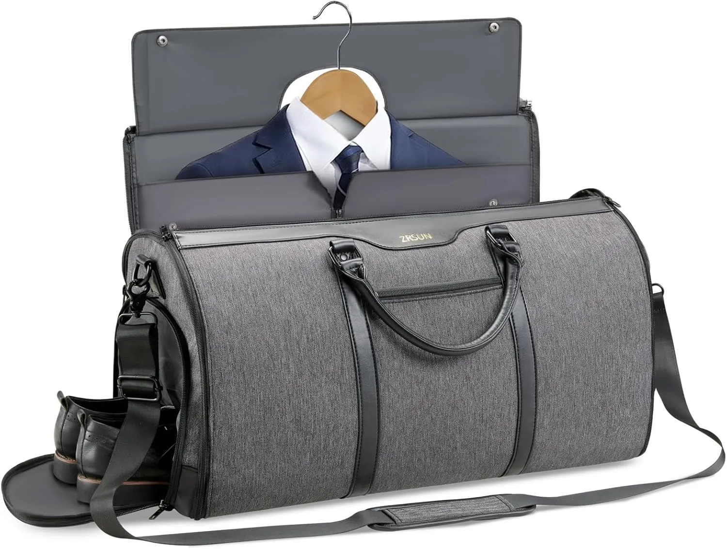 Ultimate 3-in-1 Garment Duffel Bag – Wrinkle-Free, Spacious 50L Capacity, Waterproof, Ideal for Business Trips & Weekend Getaways (Grey)