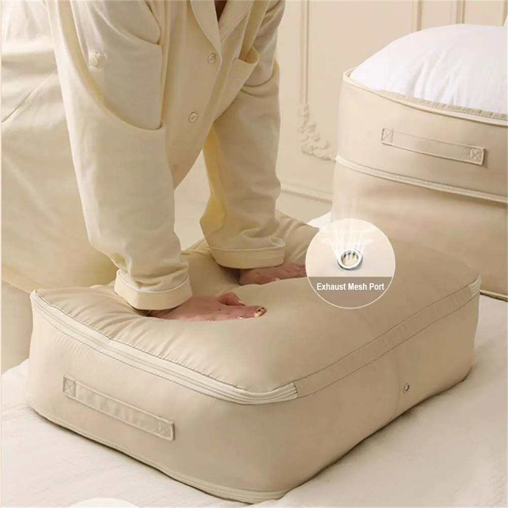 Ultra Space Saving Self Compression Organizer, Blanket Storage Bags, Comforter Storage for Organizing Bedroom, Closet, Clothing, Comforter (2pcs-A, X-Large (for quilts))
