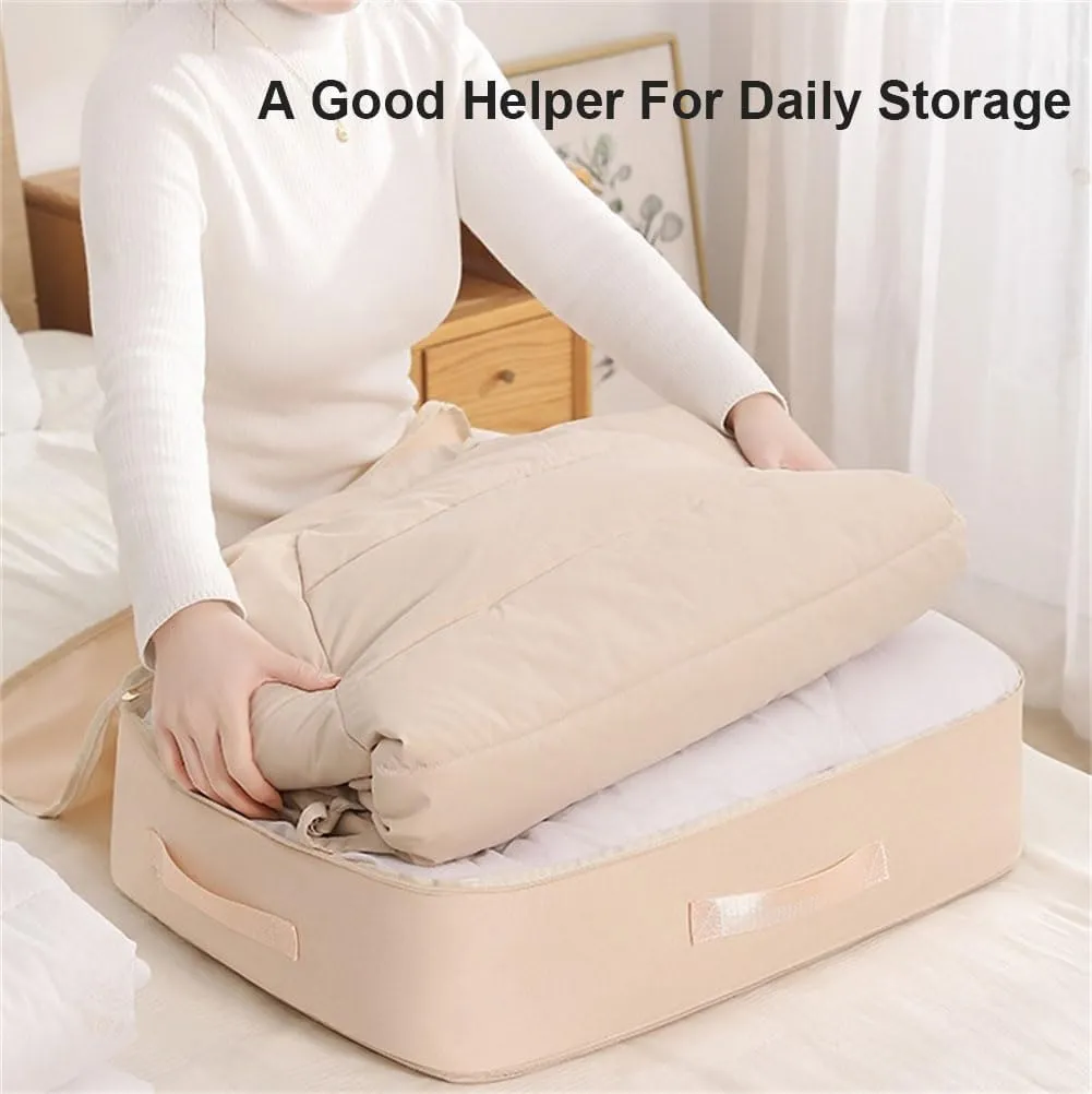 Ultra Space Saving Self Compression Organizer, Blanket Storage Bags, Comforter Storage for Organizing Bedroom, Closet, Clothing, Comforter (2pcs-A, X-Large (for quilts))