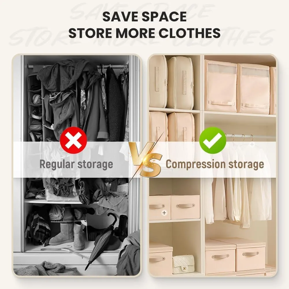 Ultra Space Saving Self Compression Organizer, Portable Moving Bags Storage Tote for Space Saving, Compression Moving Organizer Bags for Blankets, Comforters (Blue, Large 20.5*16.5*23.6 in)