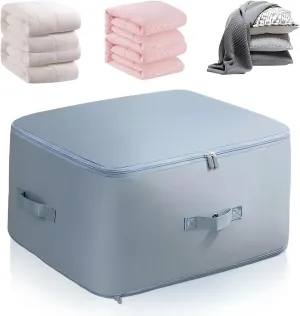 Ultra Space Saving Self Compression Organizer, Portable Moving Bags Storage Tote for Space Saving, Compression Moving Organizer Bags for Blankets, Comforters (Blue, Large 20.5*16.5*23.6 in)