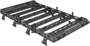 Universal 4x4 Roof Rack Steel Material Car Roof Luggage Rack System with Crossbars