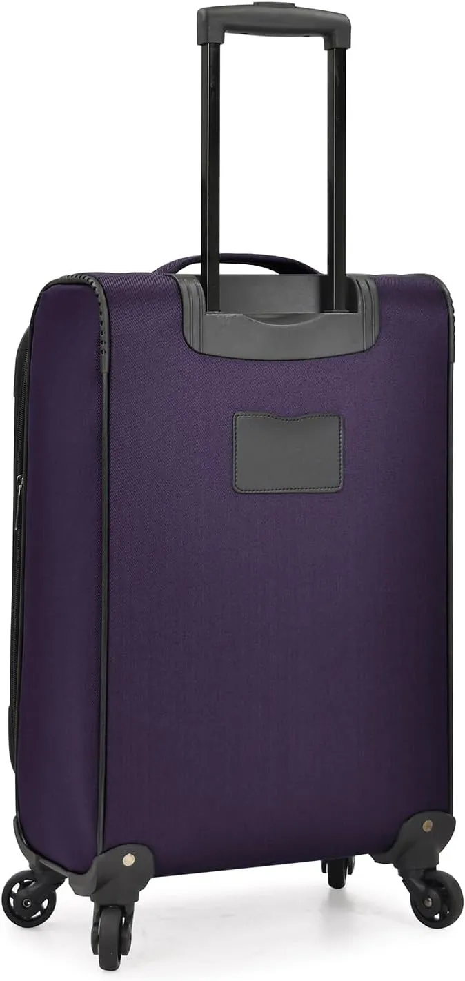 U.S. Traveler Aviron Bay Expandable Softside Luggage with Spinner Wheels, Purple, Carry-on 22-Inch