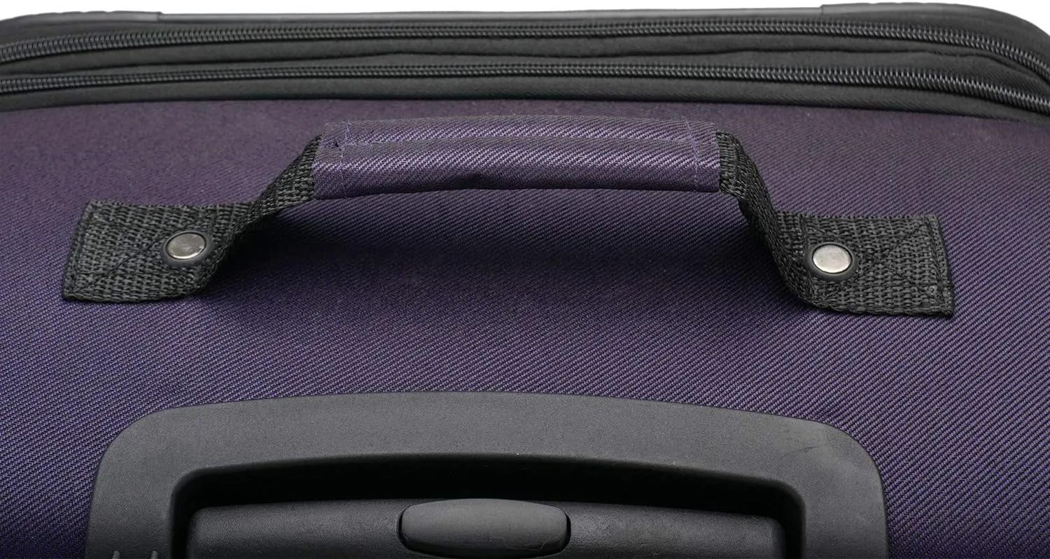 U.S. Traveler Aviron Bay Expandable Softside Luggage with Spinner Wheels, Purple, Carry-on 22-Inch