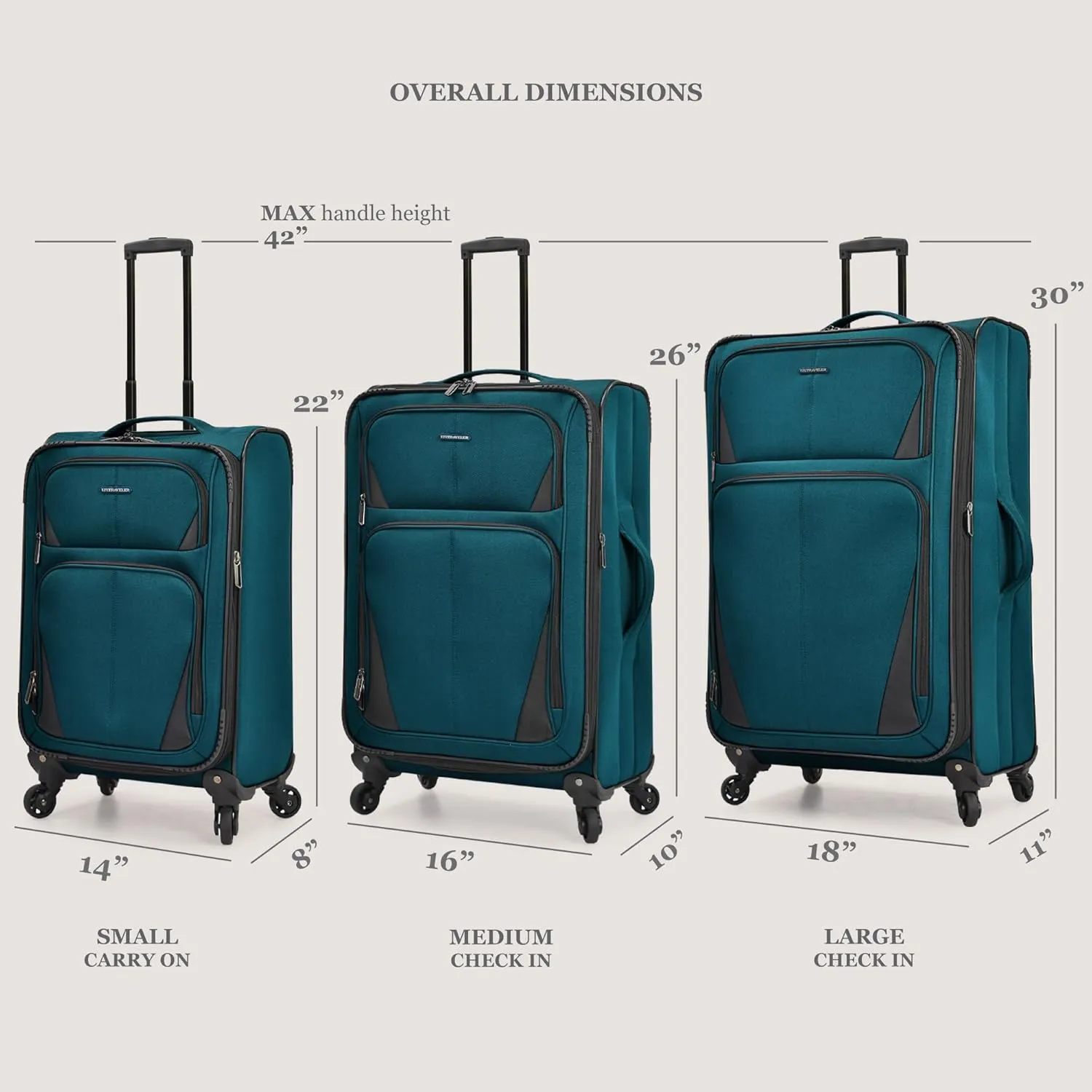U.S. Traveler Aviron Bay Expandable Softside Luggage with Spinner Wheels, Purple, Carry-on 22-Inch