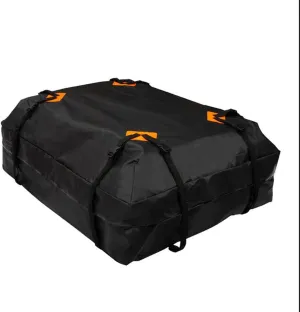 VaygWay 15 Cubic Feet Car Rooftop Cargo Carrier Bag – Black Waterproof Heavy Duty Car Roof Cargo Bag –Perfect for Vehicle with/Without Rack– Universal Car SUV Roof Top Traveling Camping Luggage Bag
