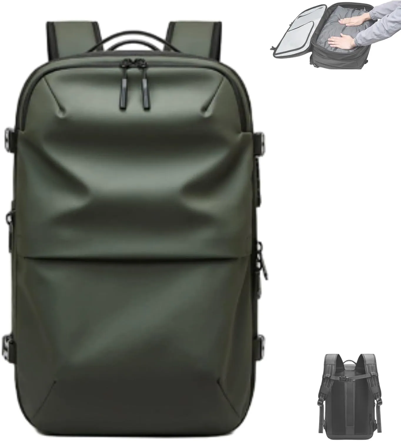 Veloutte Travel Backpack, Veloussette Space Bag, Velouette Space Bag, Expandable Waterproof Backpack (Green)