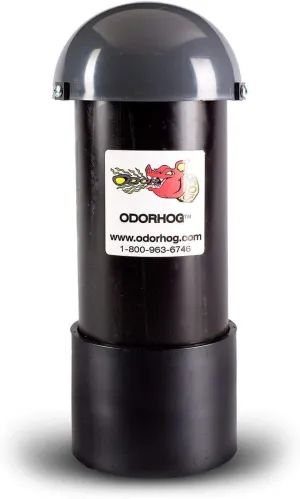 Vent Stack Pipe Filter 4 Sizes, Black ABS with Mushroom Cap, Removes Outdoor Septic and Sewer Odors (4.0-inch)