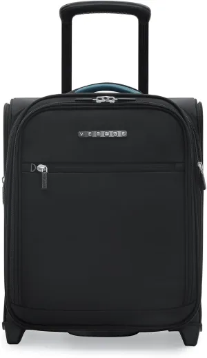 Verage 16 inch Underseat Carry On Luggage with Wheels, Black Softside Small Suitcase Spinner Wheeled Rolling Travel Laptop Bag for Airlines Airplanes Short Trip Men Women