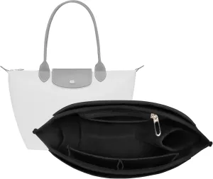 Vercord Purse Insert Organizers Felt Handbag Organizer Bag in Bag for Nylon Tote Black Medium